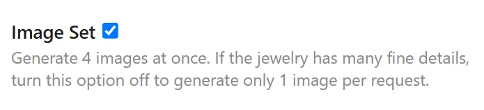 Set mode option in the AI Jewelry Try-On tool